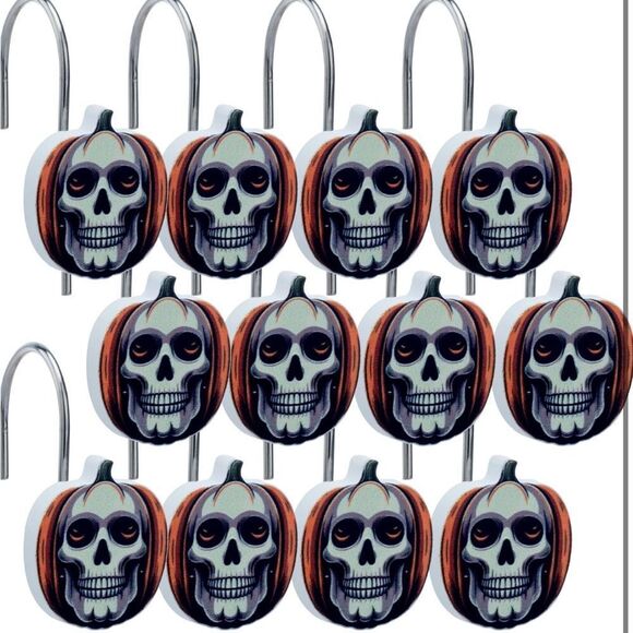 Halloween Shower Curtain Hooks- Set of 12, Perfect for Bathroom - Picture 1 of 3